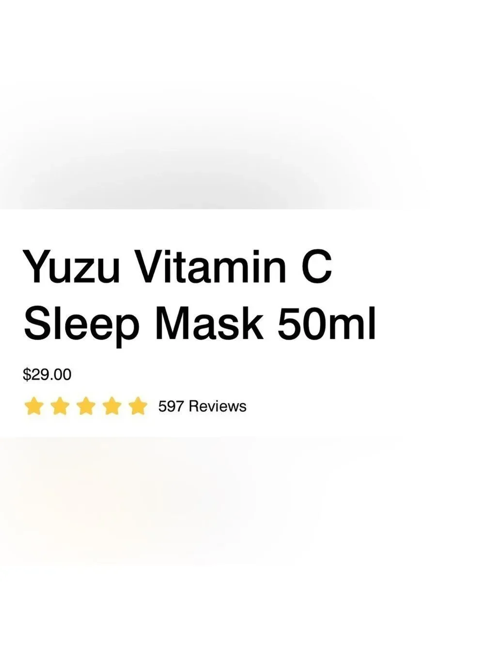 Yuzu Vitamin C Sleep Mask Full Size
